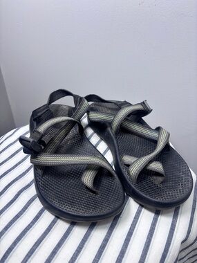 Chaco Tegu Sport Hiking Open Back Slip On Adjustable Sandal Black Gray Men 10